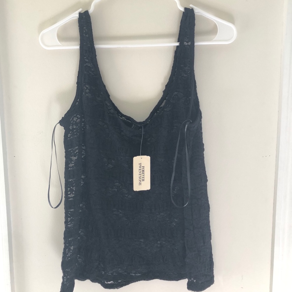 Black lace tank